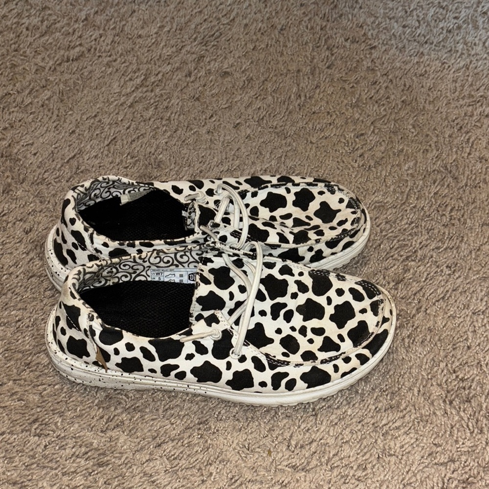 Hey Dudes Cow Print Shoes